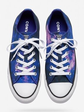 Converse Low Top Galaxy Print Sneakers - Blue & Purple